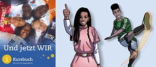 Cover and illustrations of the textbook "Und jetzt wir"